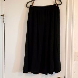 Elisabeth Vintage Wool Midi Skirt Black